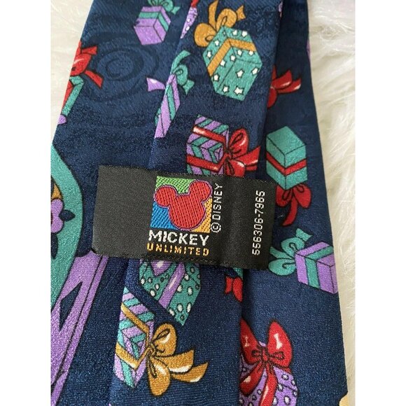 Men's Mickey Unlimited Disney Mickey & Minnie Mouse Christmas Neck Tie - Picture 2 of 3